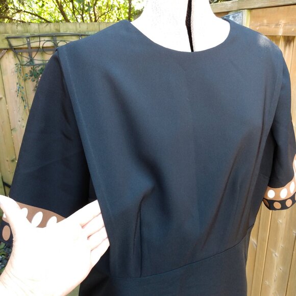 Handmade Mennonite Cape Dress 45.5" Bust 39.5" Waist Modest Black Brown - Picture 7 of 9